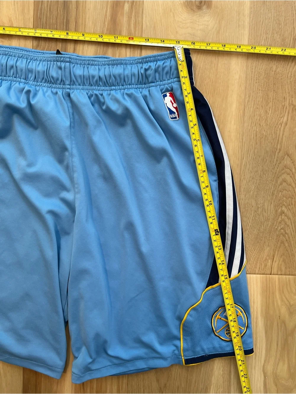 adidas Blue Basketball Shorts Denver Nuggets Large